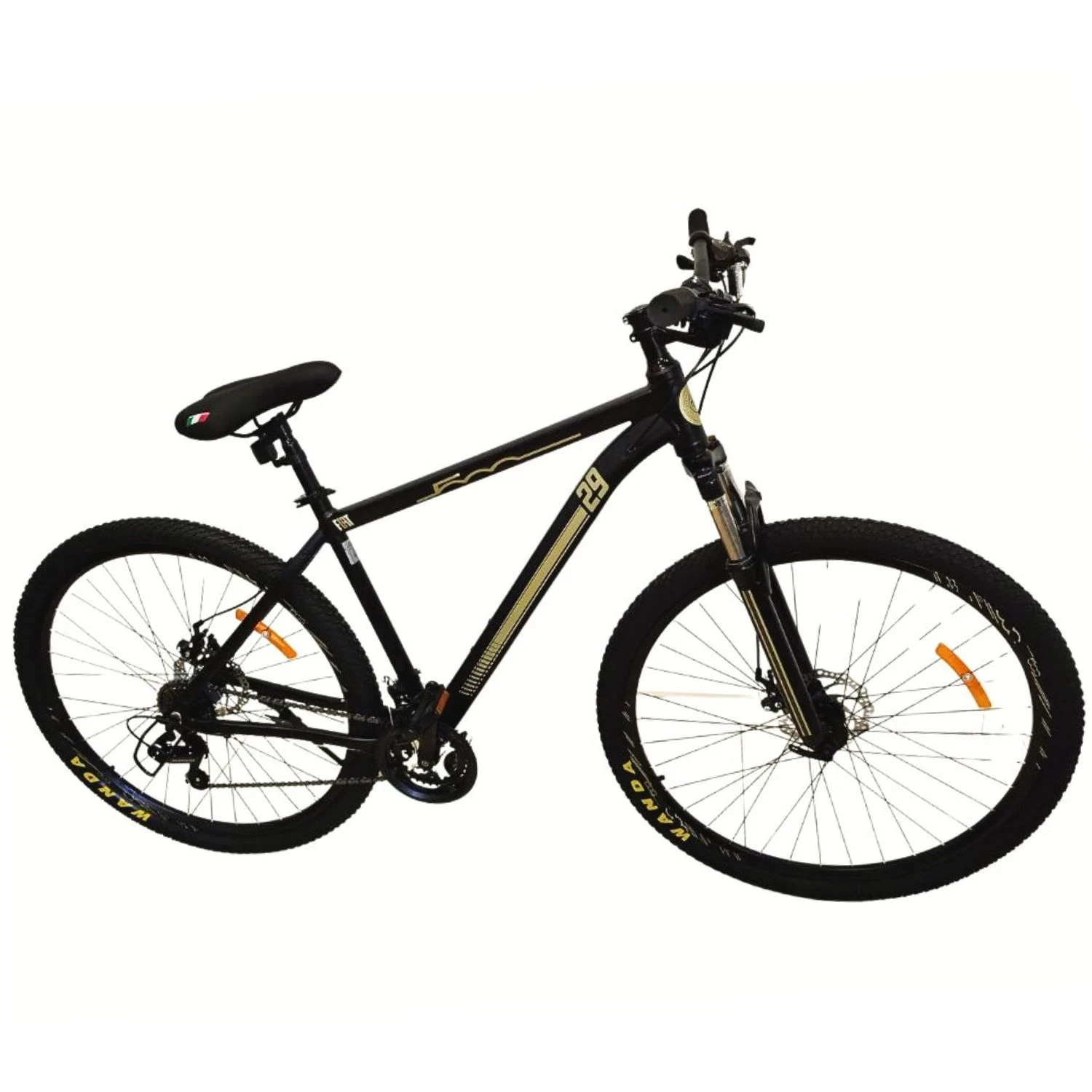 BICICLETA MTB RODADO 29 FIAT 500 21 VELOCIDADES SHIMANO BLACK CON DORADO TALLE M 2