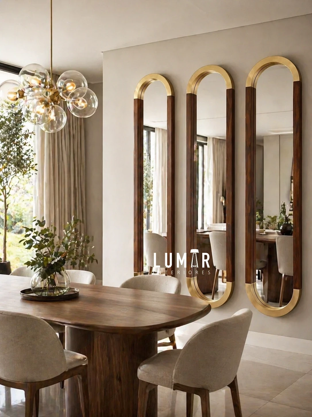 ESPEJO SET OPULENT BITONO 190X45 Pino Set 3 5