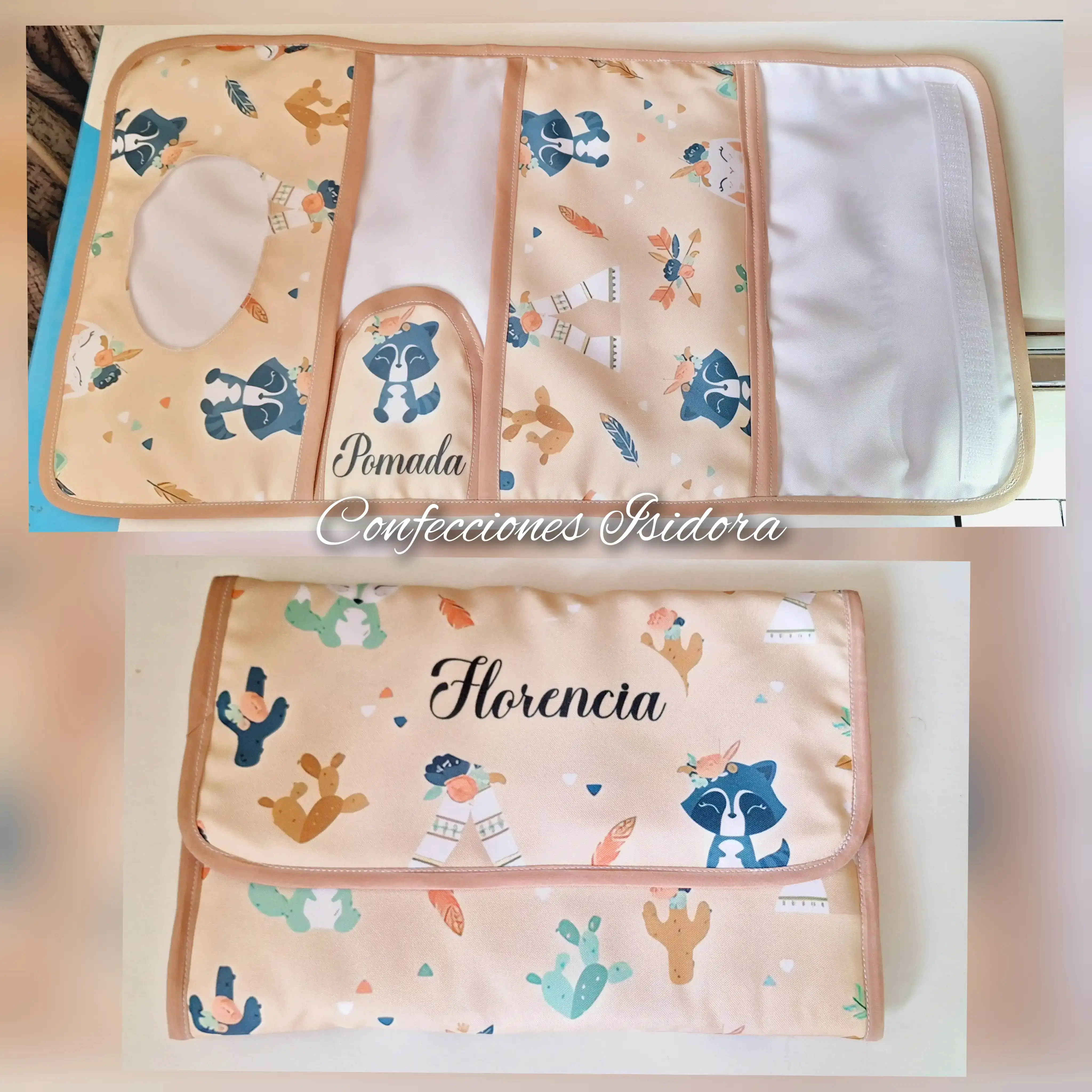 Estuche animales beige