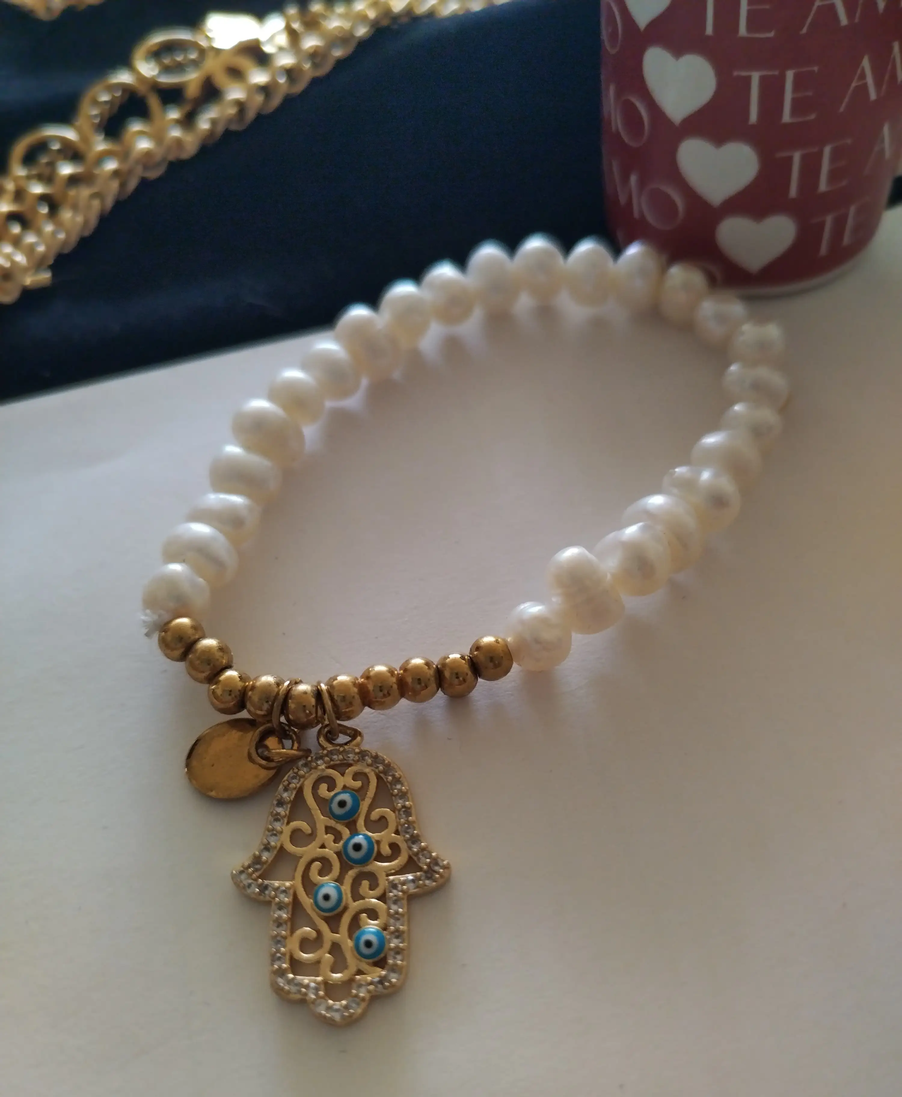 ✋🏻 pulsera perlas manita fatima