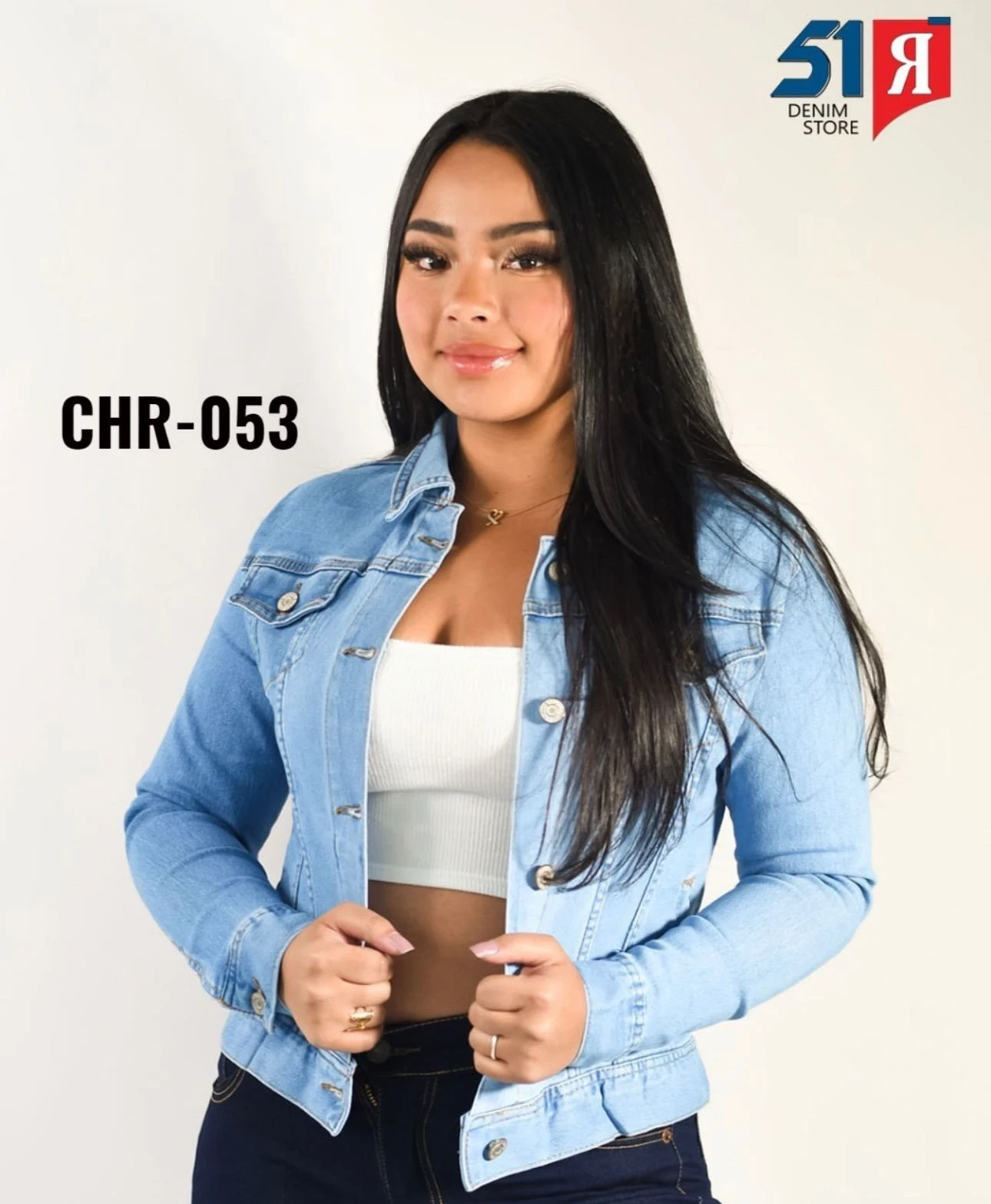Chaqueta Jean Licrado Tipo Levis