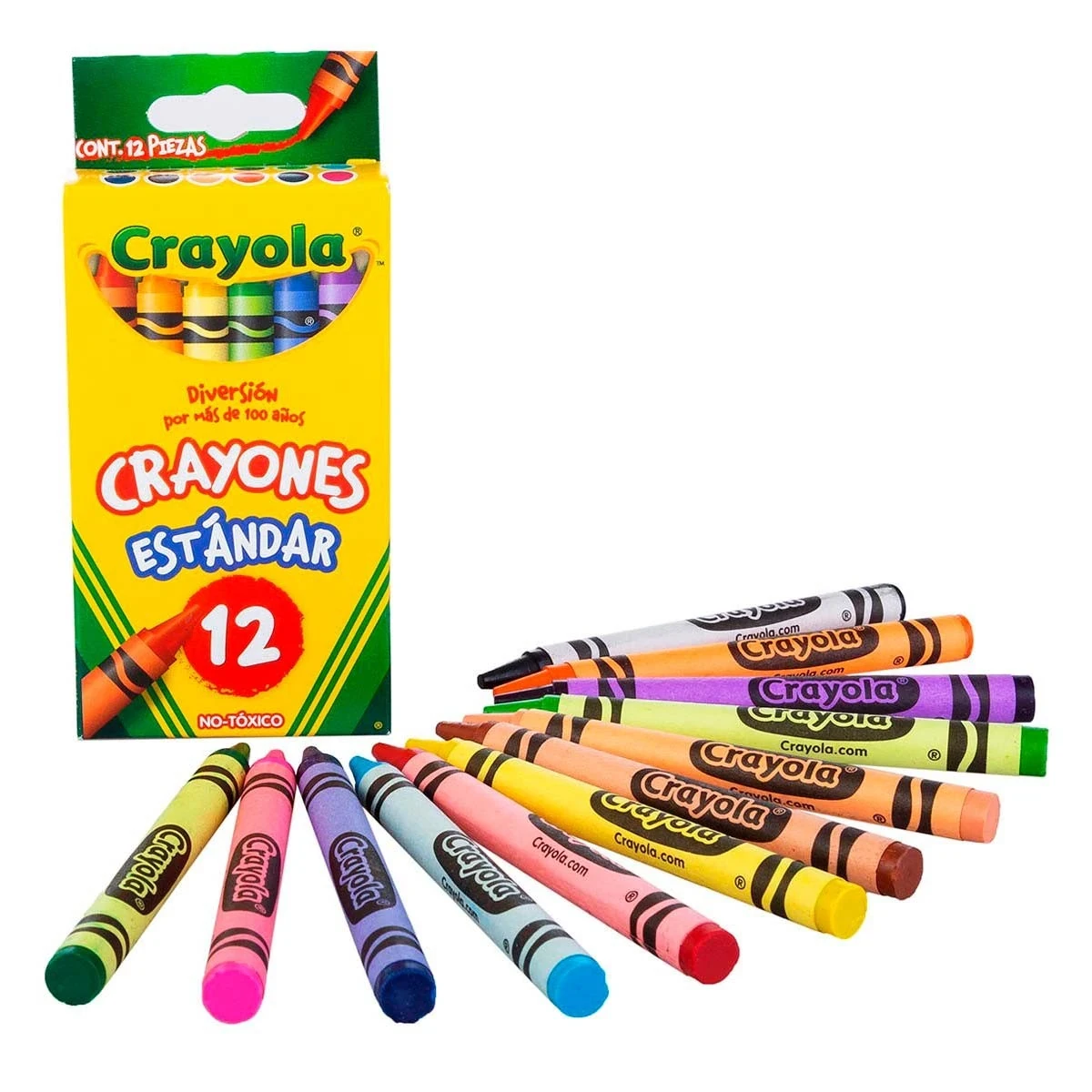 Crayolas con 12 colores delgados , crayola redonda