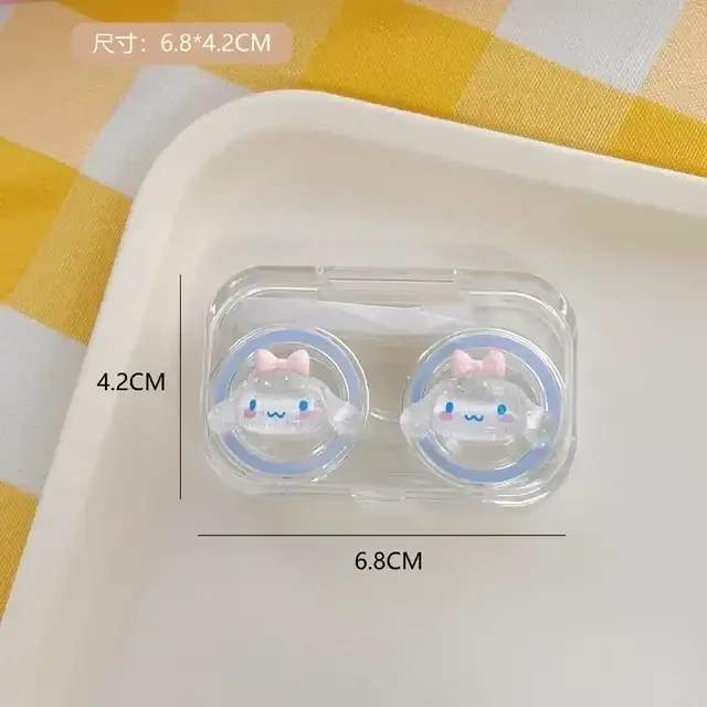 Porta Lentes Transparente Kawaii + Pinza + Aplicador  7