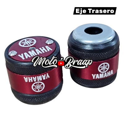 Slider eje trasero plasti aluminio contra marcado Yamaha rojo (PAR)