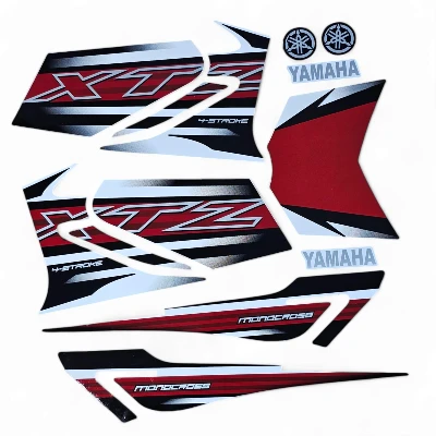 XTZ 125 Calcomanias 2015 rojo con gris y blanco