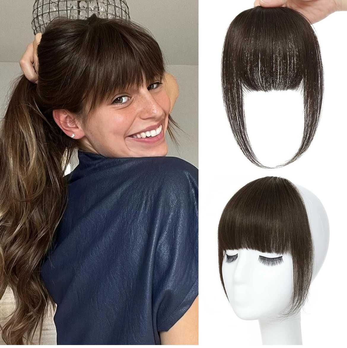 Flequillo de cabello humano 
