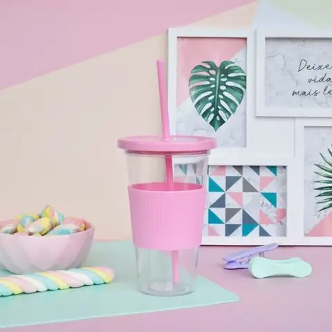 Vaso Acrilico con Sorbete y Faja.