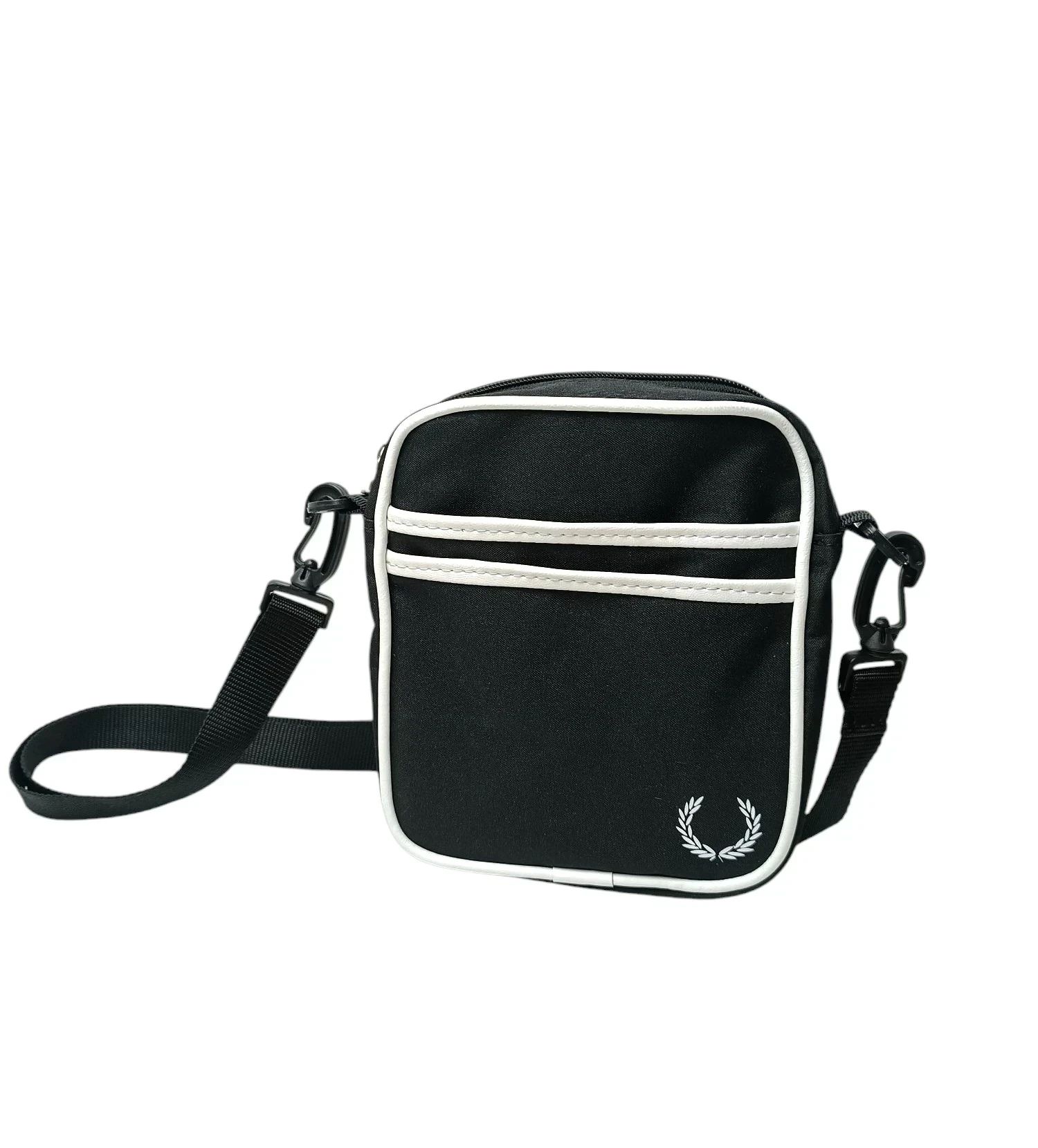 Carriel pequeño negro con blanco