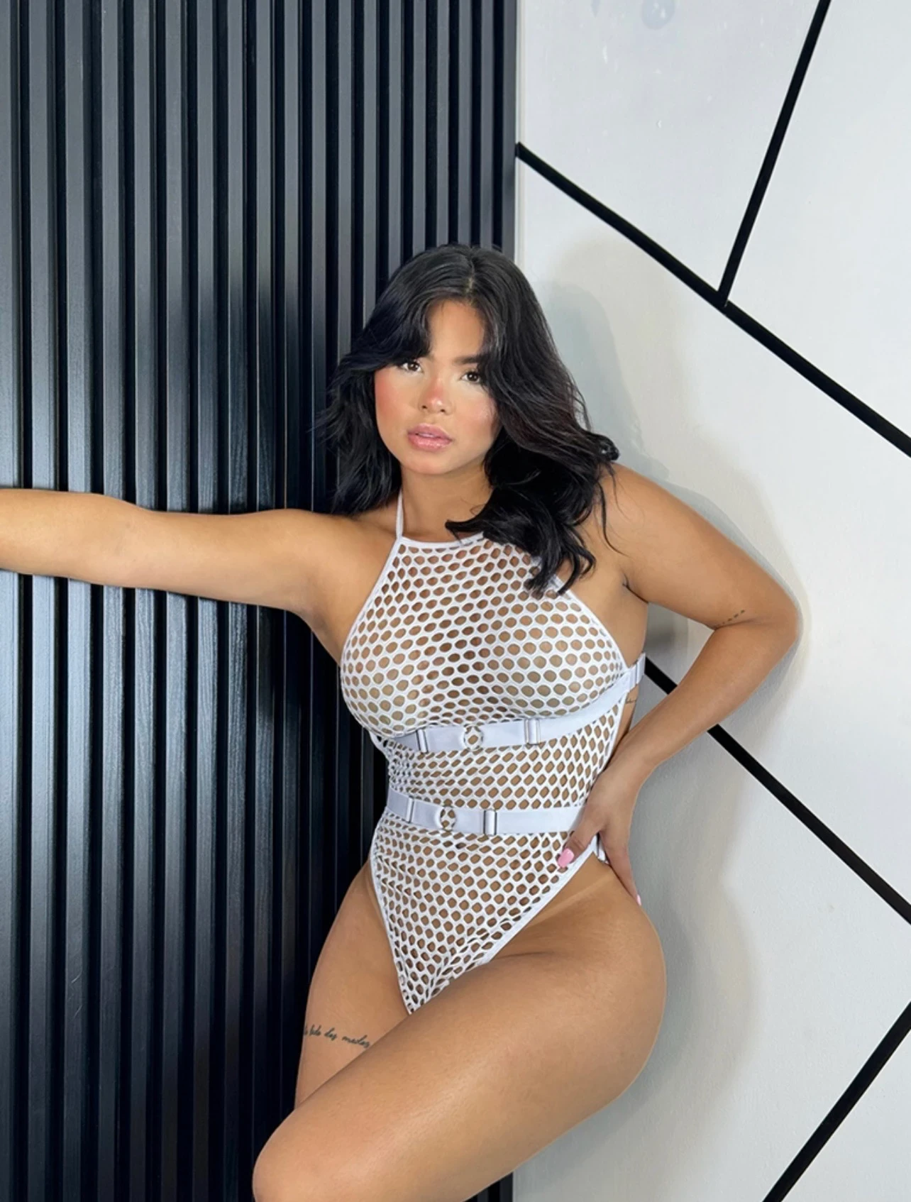 Body Malla negro y blanco 