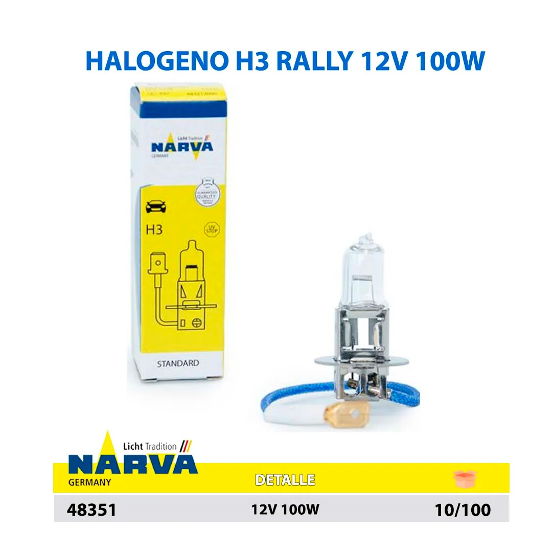  HALOGENO H3 RALLY 12V 100W