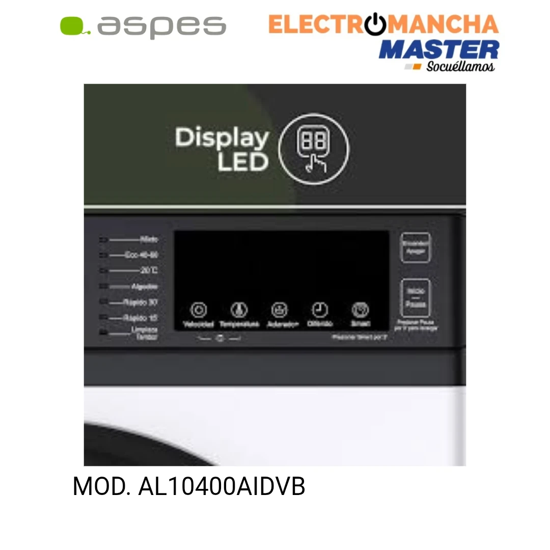 LAVADORA ASPES AL10400AIDVB 10 KILOS 1400 RPM. CLASE A  3
