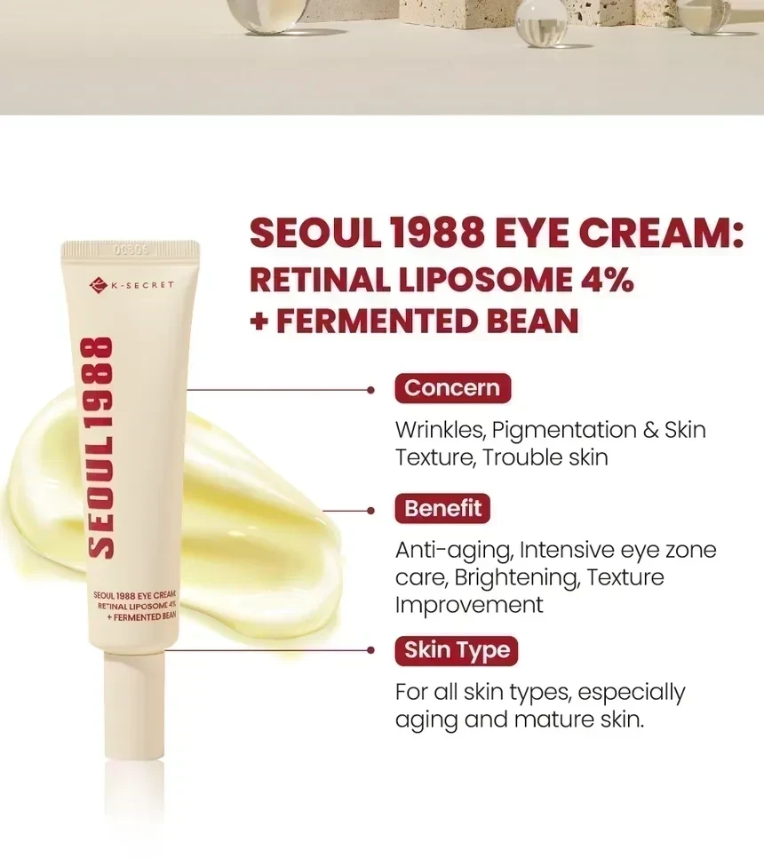 KSECRET - SEOUL 1988 Eye Cream : Retinal Liposome 4% + Fermented Bean [30ml] 3