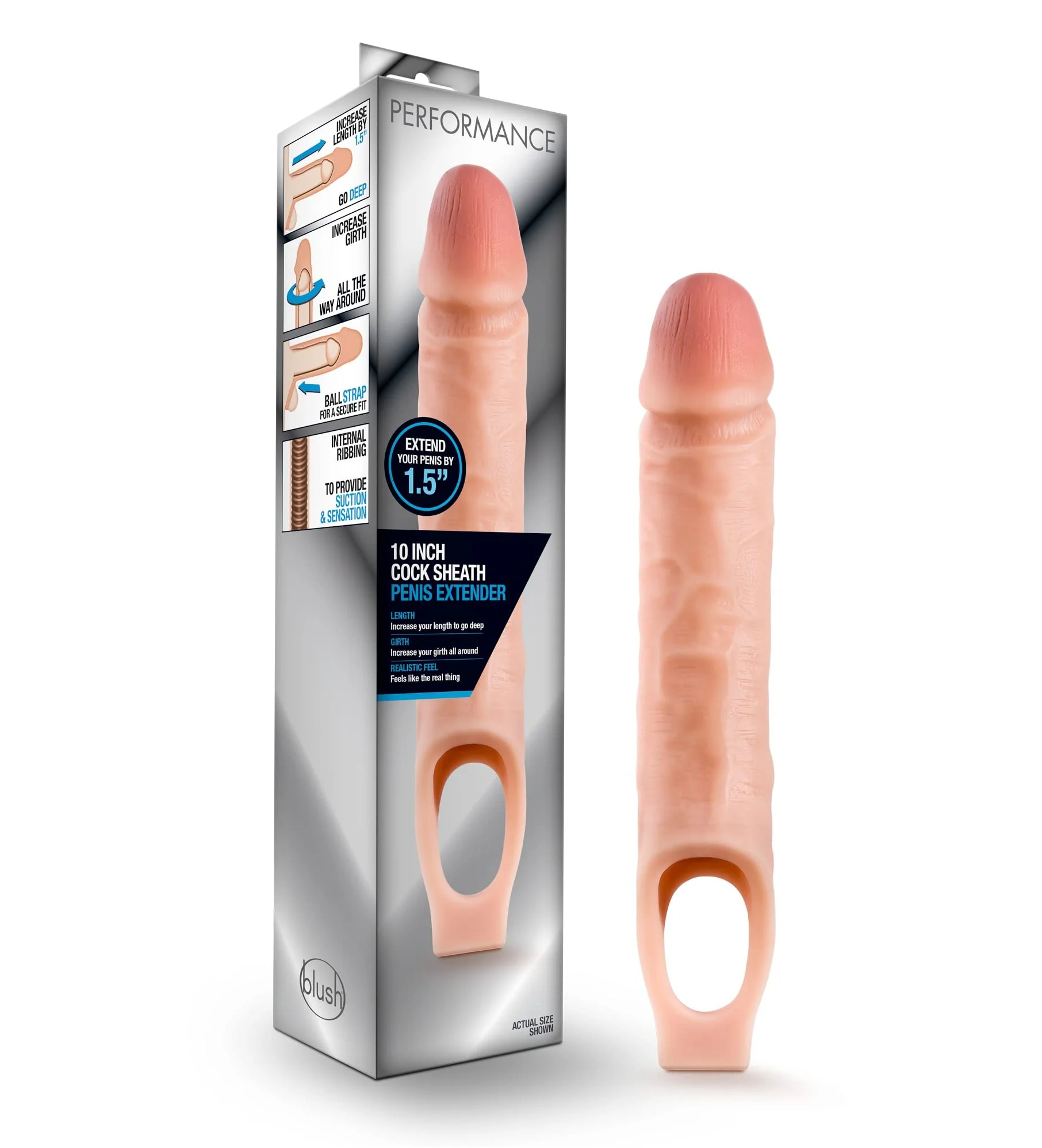 Performance – 10 Inch Cock Sheath Penis Extender – Vanilla