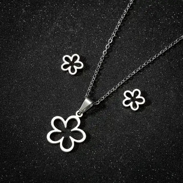 Juego Flor Plateado REF: G748