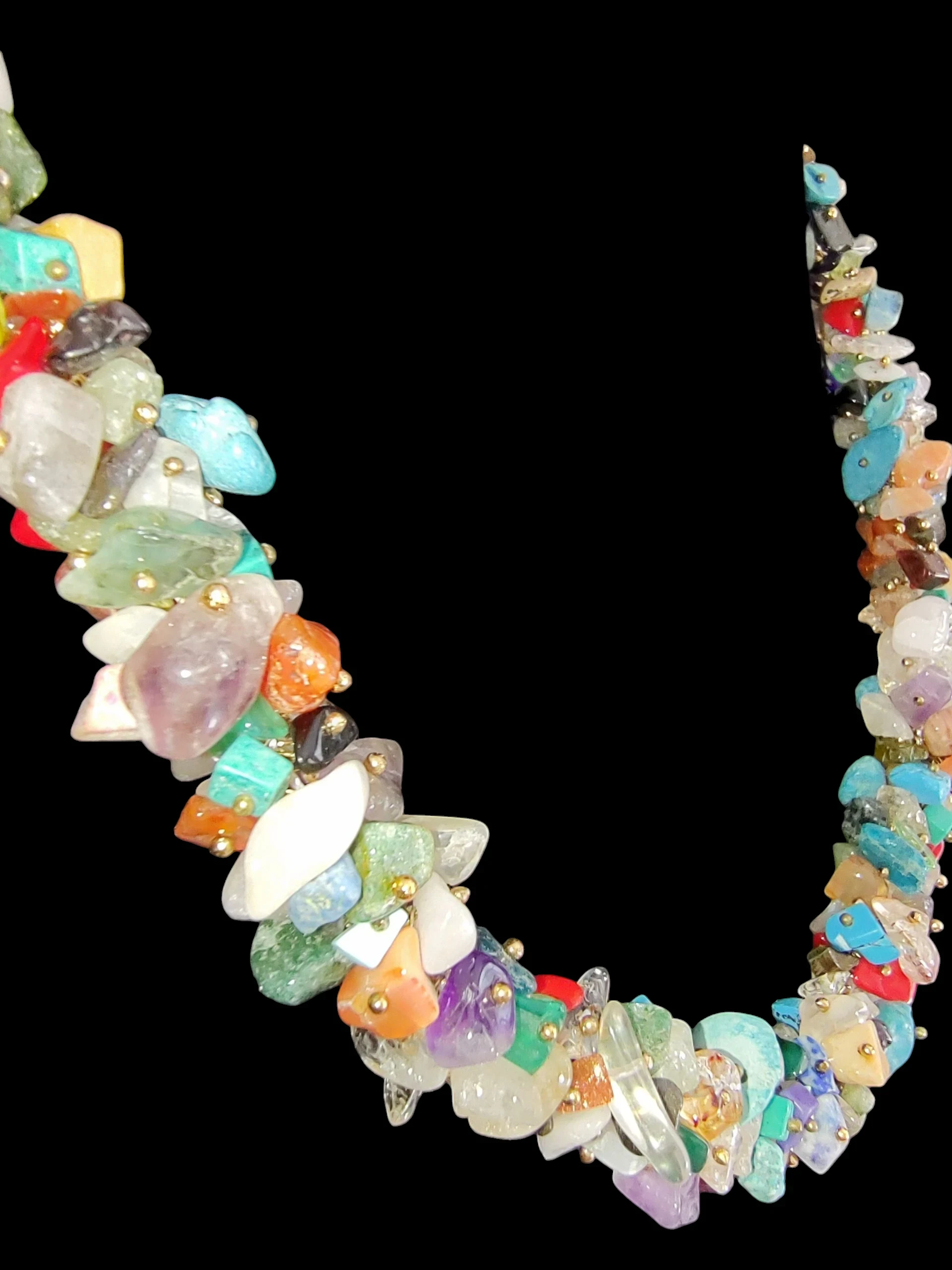 Deslumbrante Collar de piedras semipreciosas mixtas 4