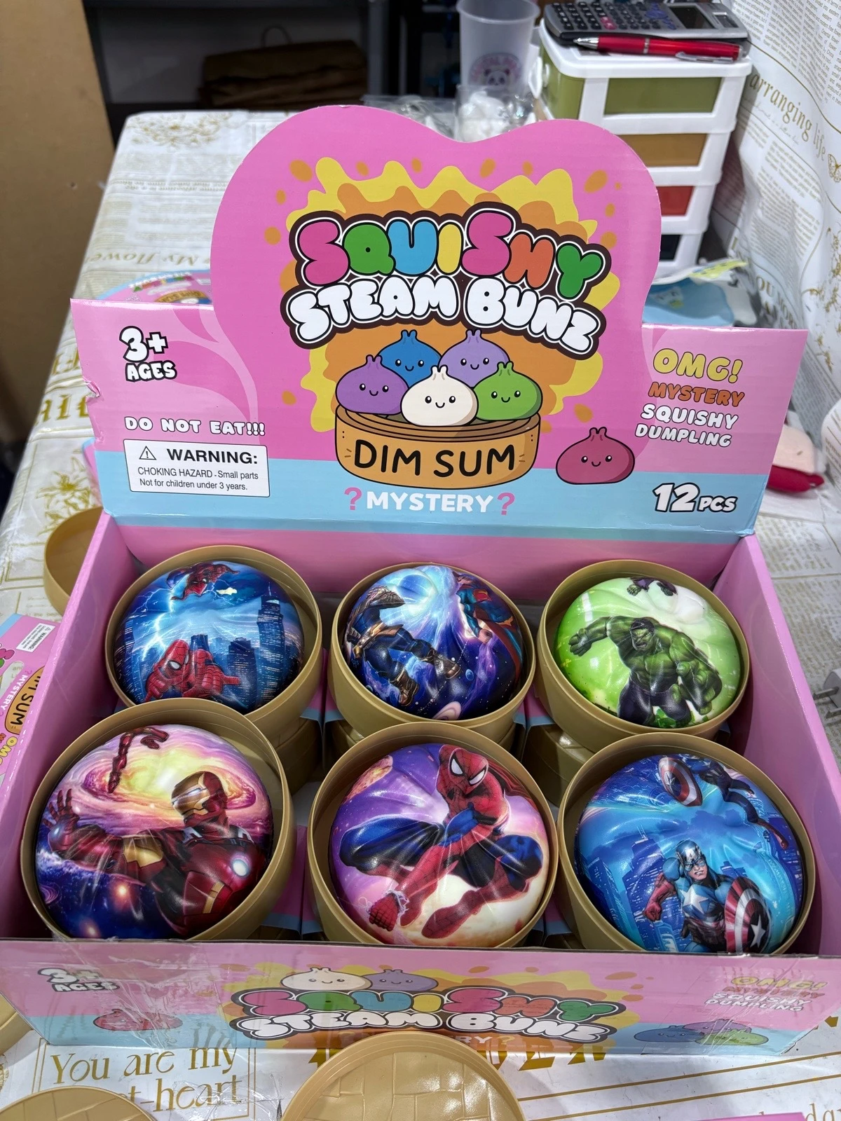 🥟✨ Squishy Steam Buns – Edición Superhéroes 🦸‍♂️💥