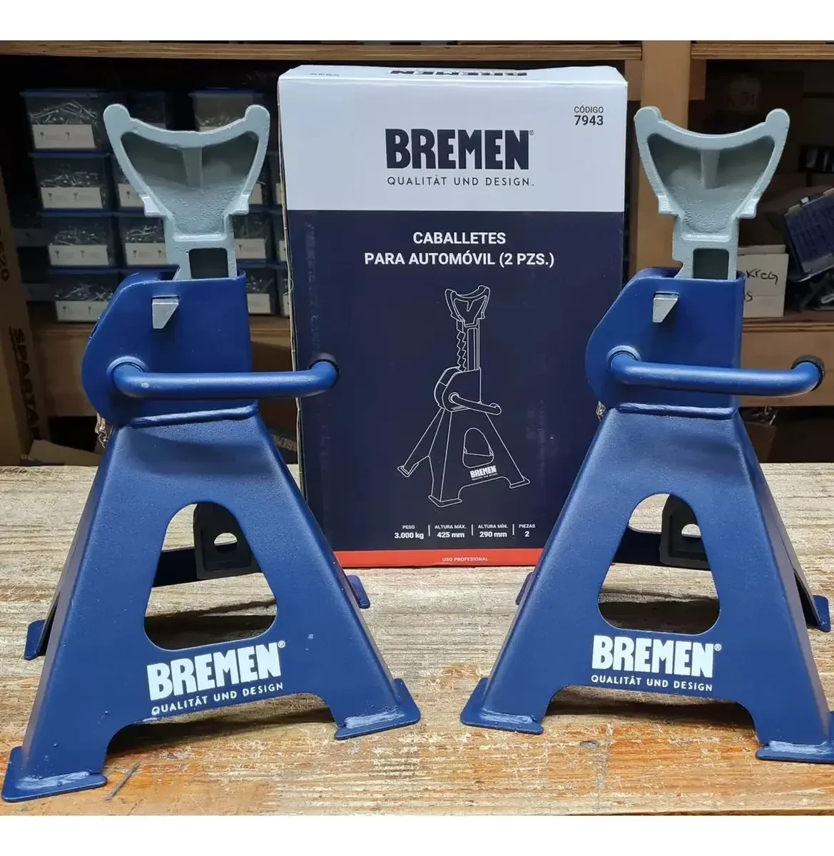 Juego Caballetes Tripode 3 Toneladas Reforzado Auto Bremen