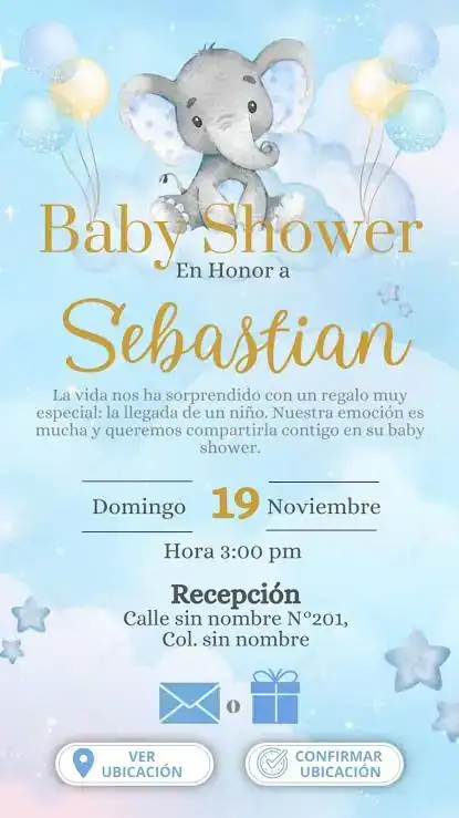 Invitación en video y estática Baby Shower 3