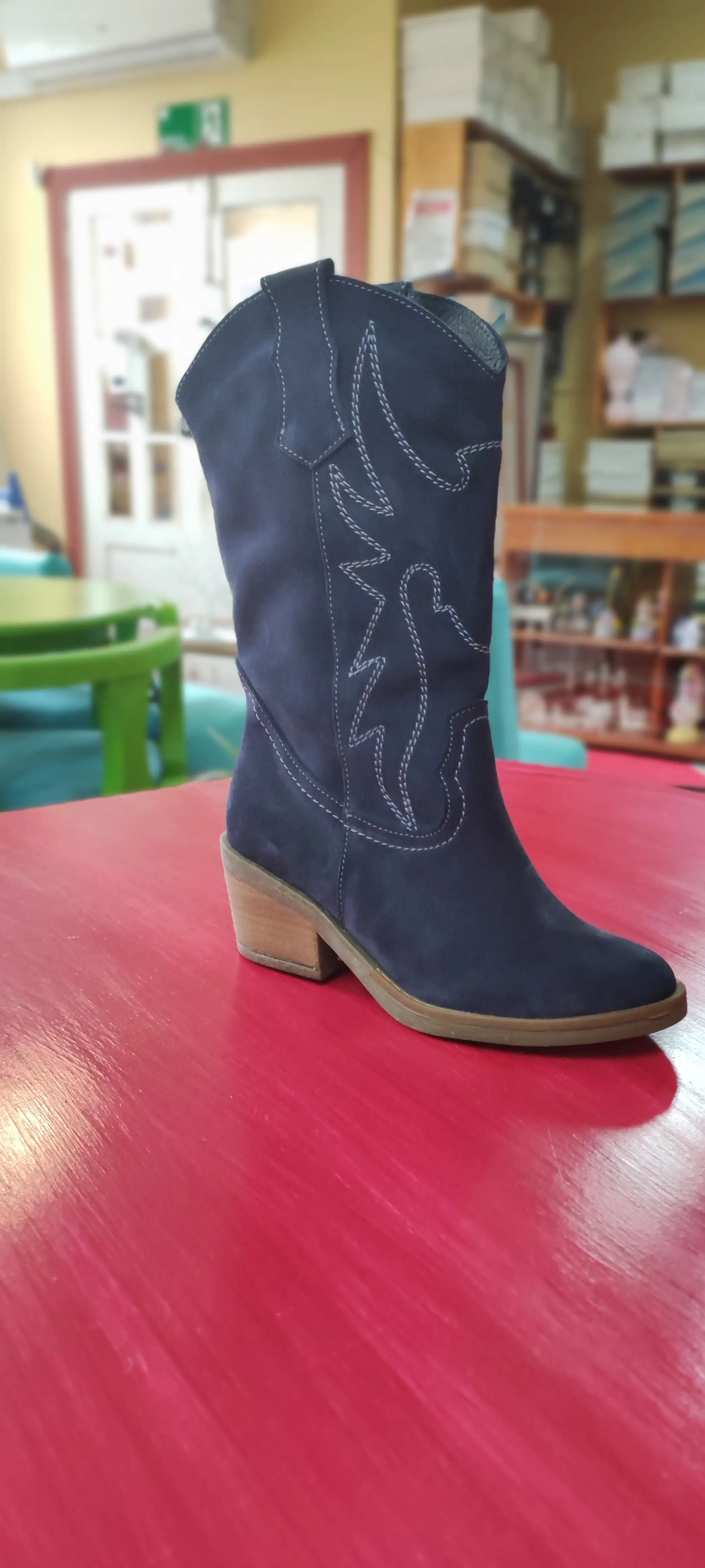 Bota vaquera azul