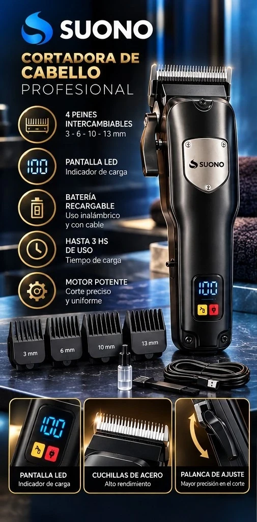 CORTADORA DE CABELLO PROFESIONAL SUONO