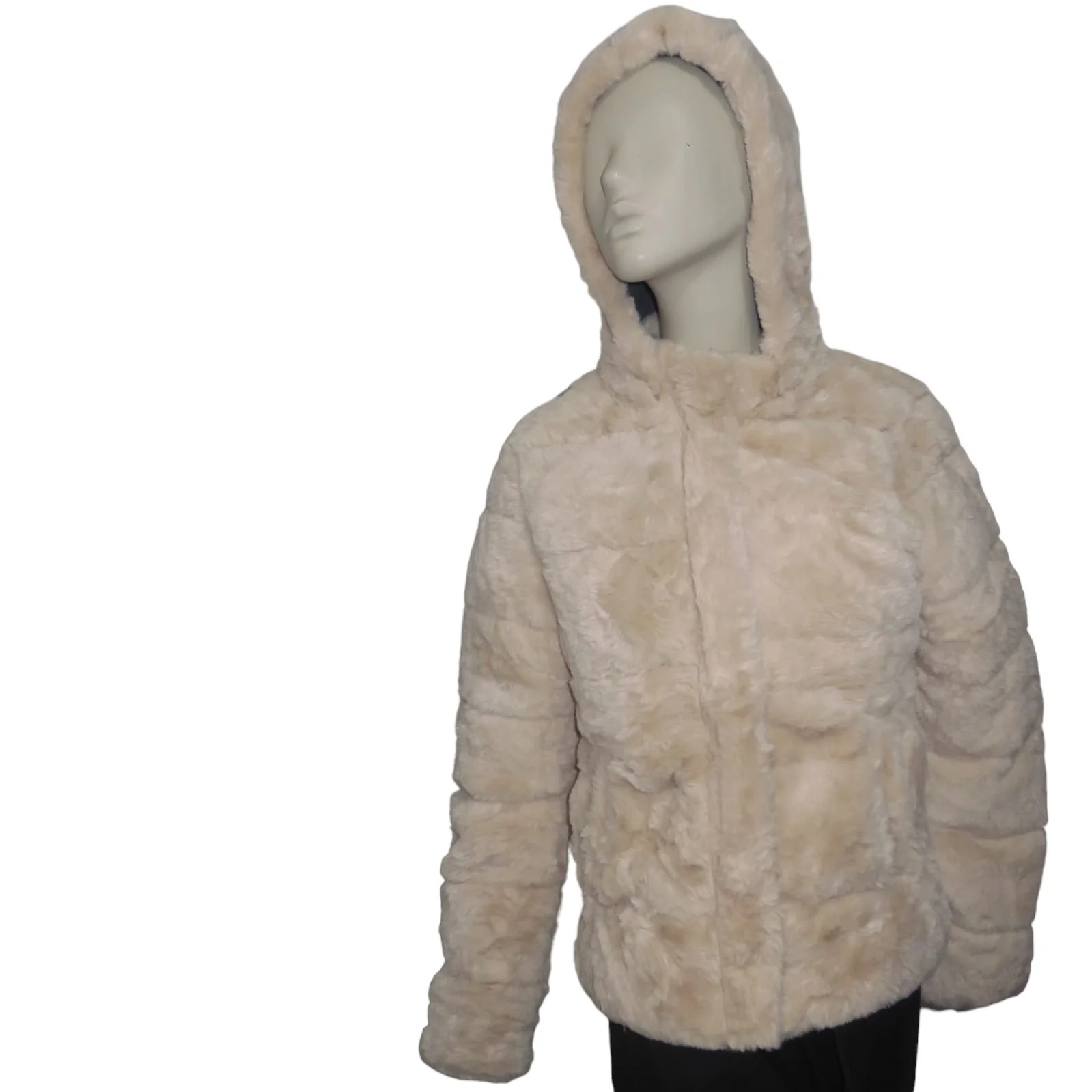 Chamarra beige de pelo
