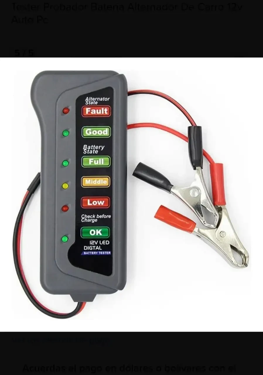 Tester probador de bateria y alternadores/ Modelo Basico