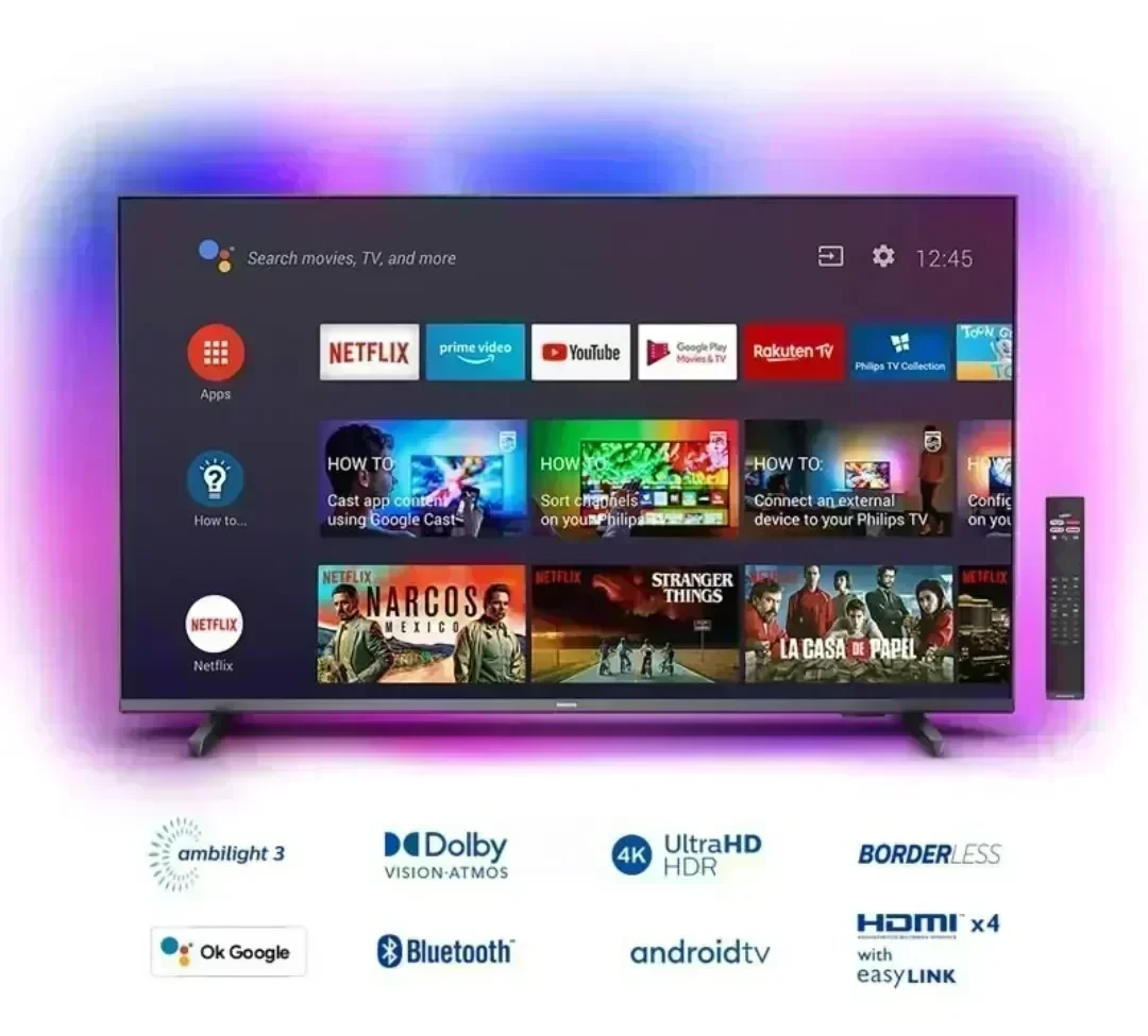 Smart Philips 65" Ambilight C/Android