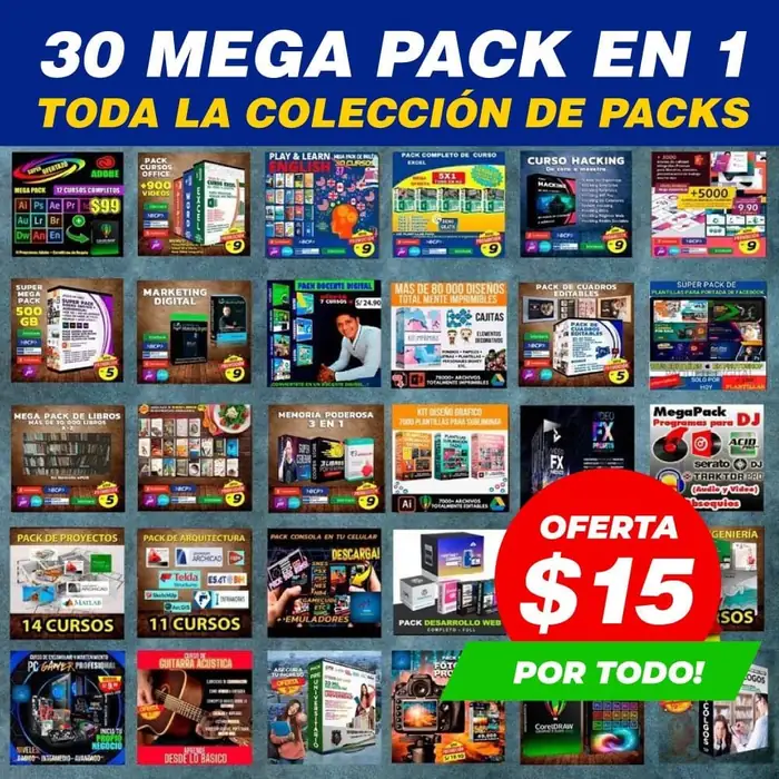 32 MEGA PACKS DE HERRAMIENTAS DIGITALES Y TECNOLÓGICAS