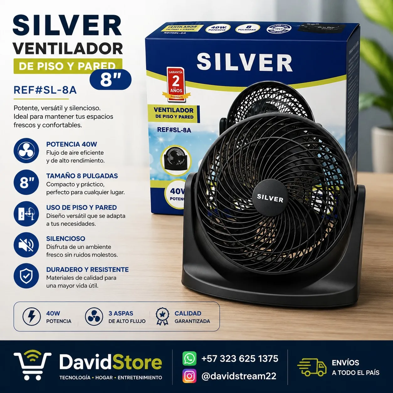 Ventilador Silver 8"