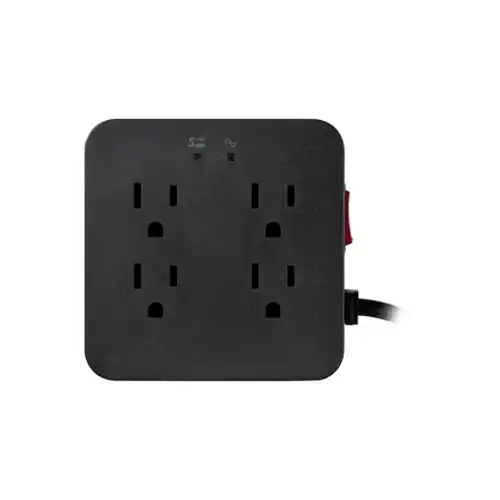 REGULADOR SUSPENSOR DE VOLTAJE QUASAD 4 TOMAS 4 USB  3