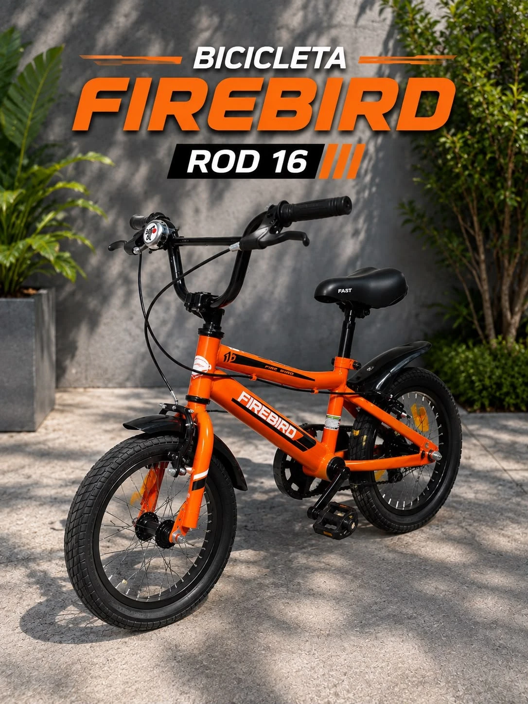BICICLETA FIREBIRD R16 BMW OVERSIZE COLOR NARANJA 