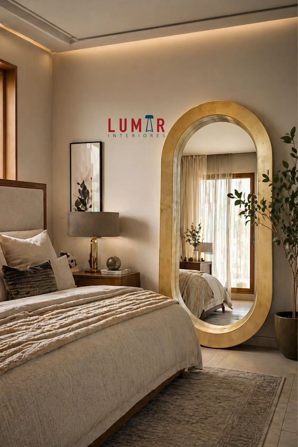 Espejo PORTAL GOLDEN OVAL – 2 × 1 m 2