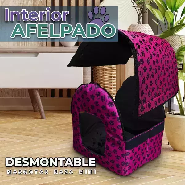 Cama para perro chico color rosa 