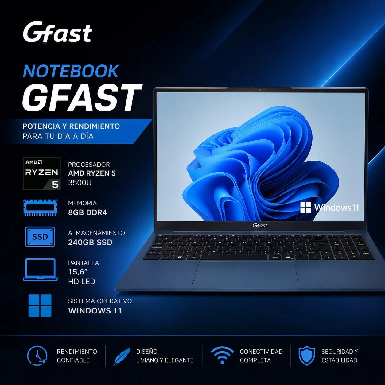 NOTEBOOK GFAST RYZEN 5 3500u 
