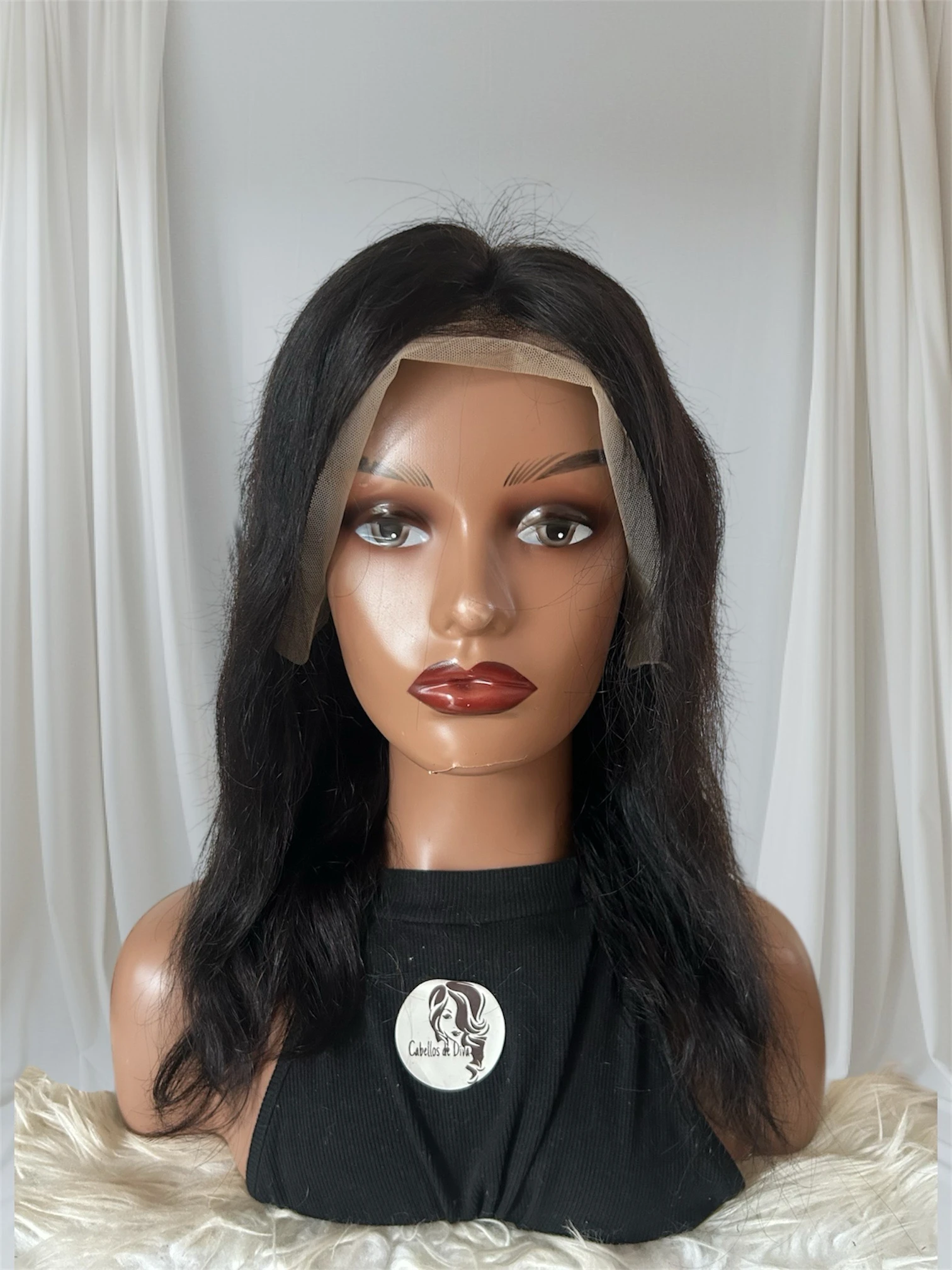 Peluca Cabello Humano 14 pulgada, frontal lace 13x4 , 180% densidad  2