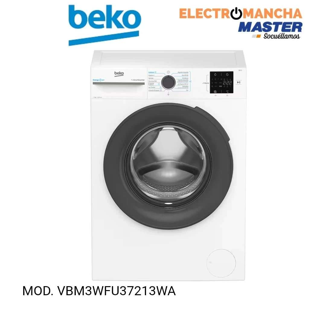 LAVADORA BEKO VBM3WFU37213WA 7 KILOS, 1200 RPM, A