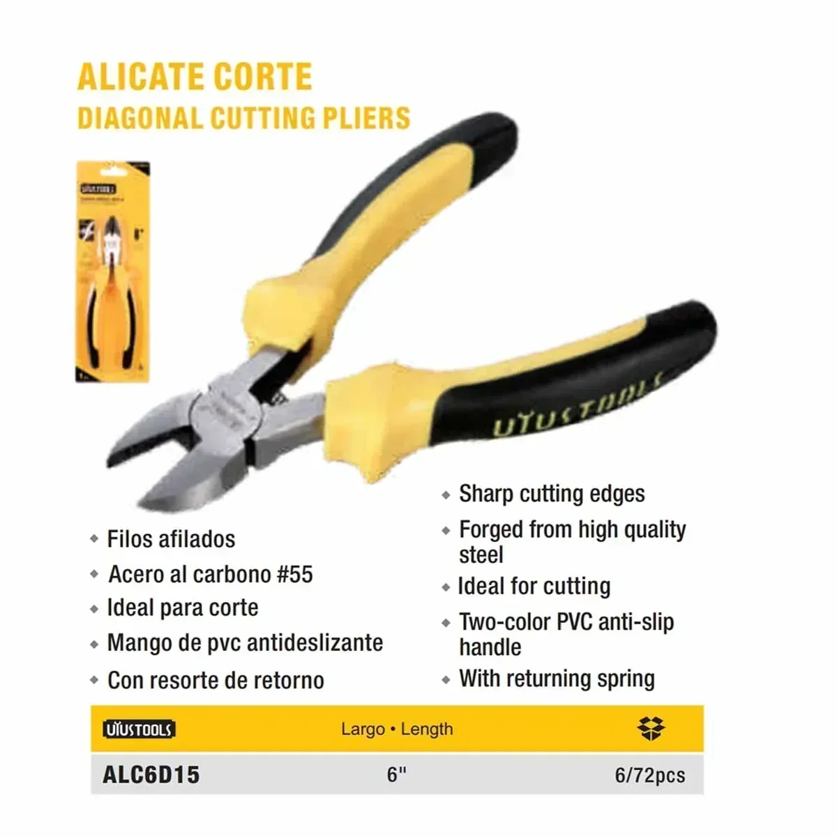 ALICATE CORTE UYUST D15 AM 6"