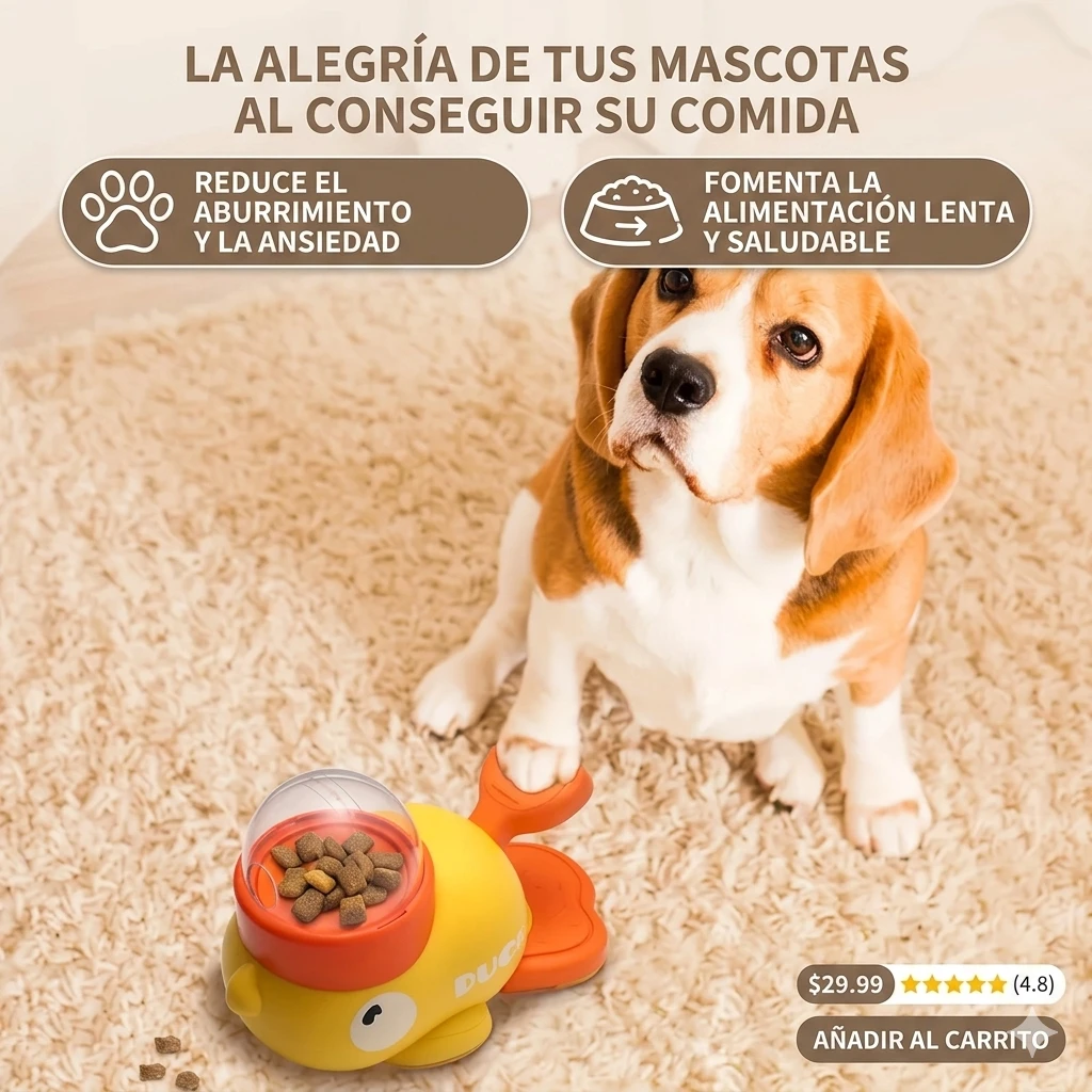 🦆 Juguete Alimentador Rompecabezas para Perros 