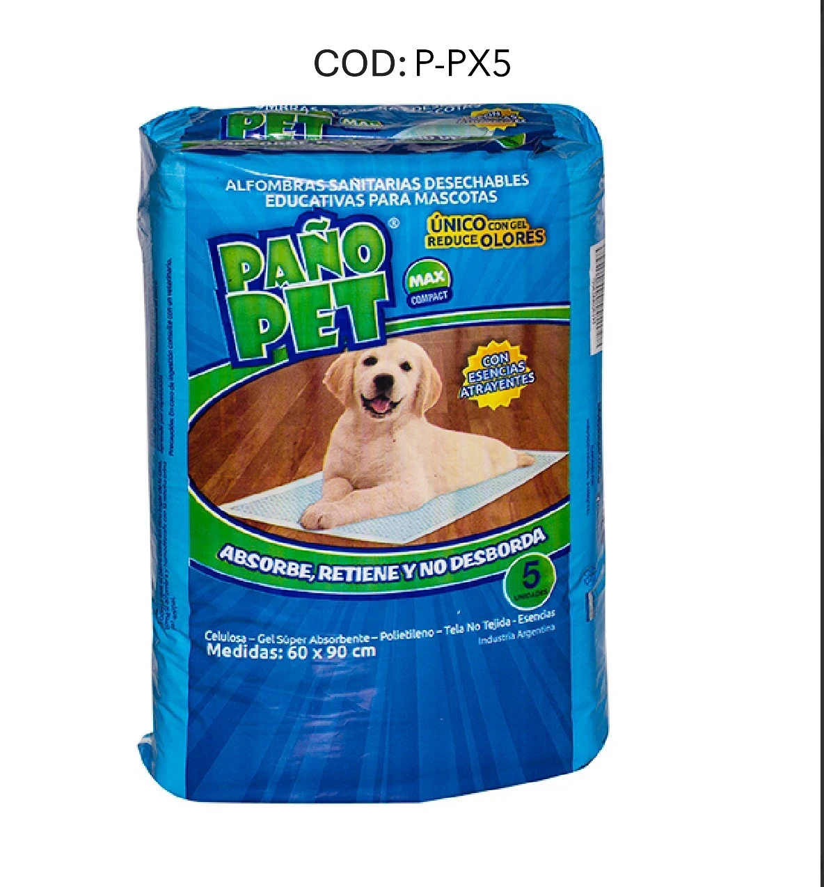 PAÑO PET ABSOr. X5 60x90