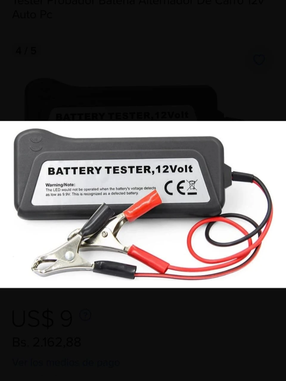 Tester probador de bateria y alternadores/ Modelo Basico 4