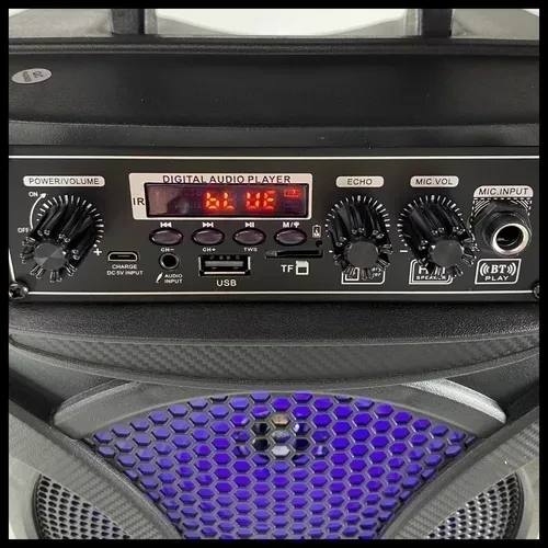 PARLANTE DINAX 1200W CON LUCES LED, MICRÓFONO Y CONTROL REMOTO 6