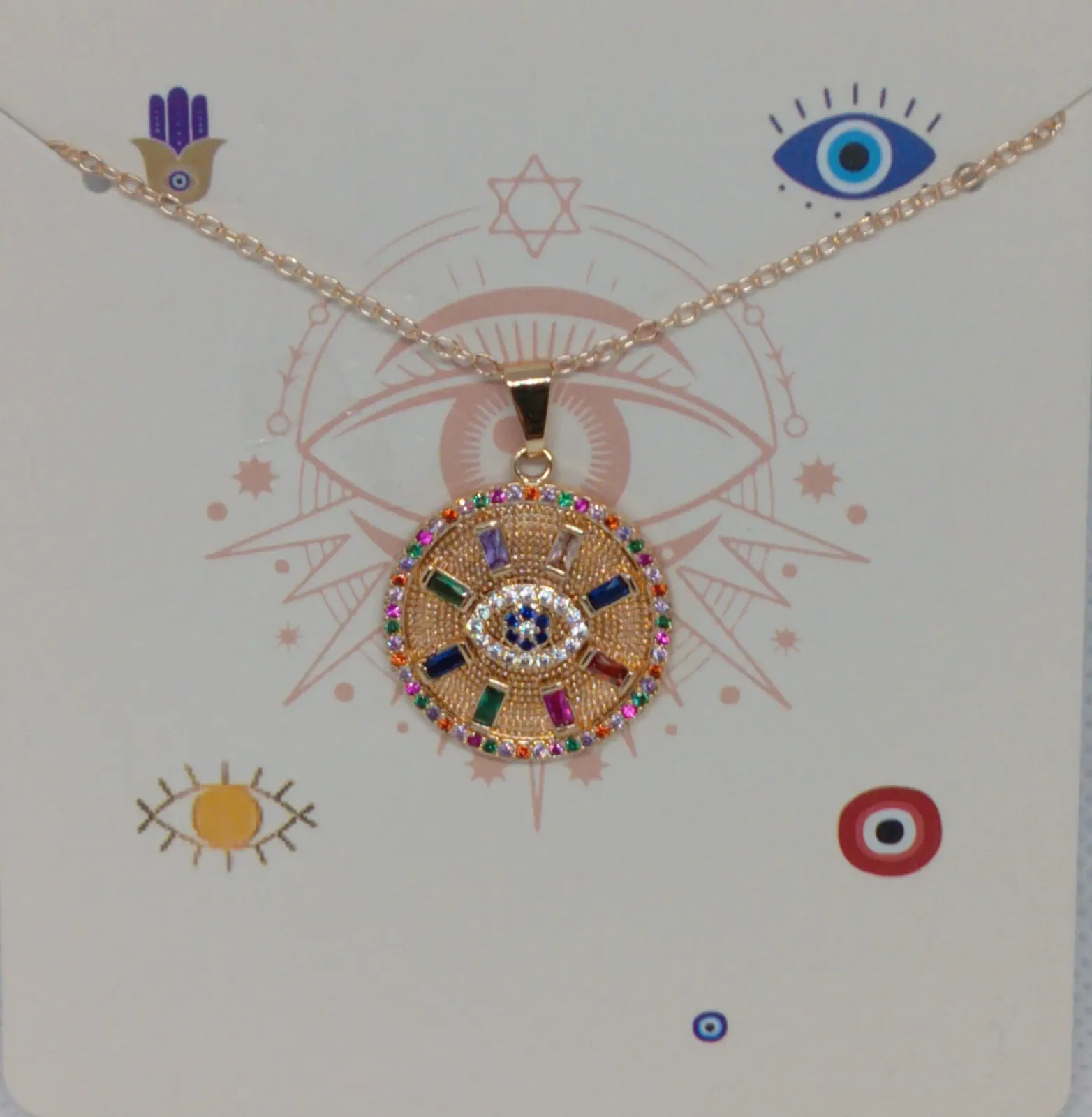 Collar de ojo turco colores redondo