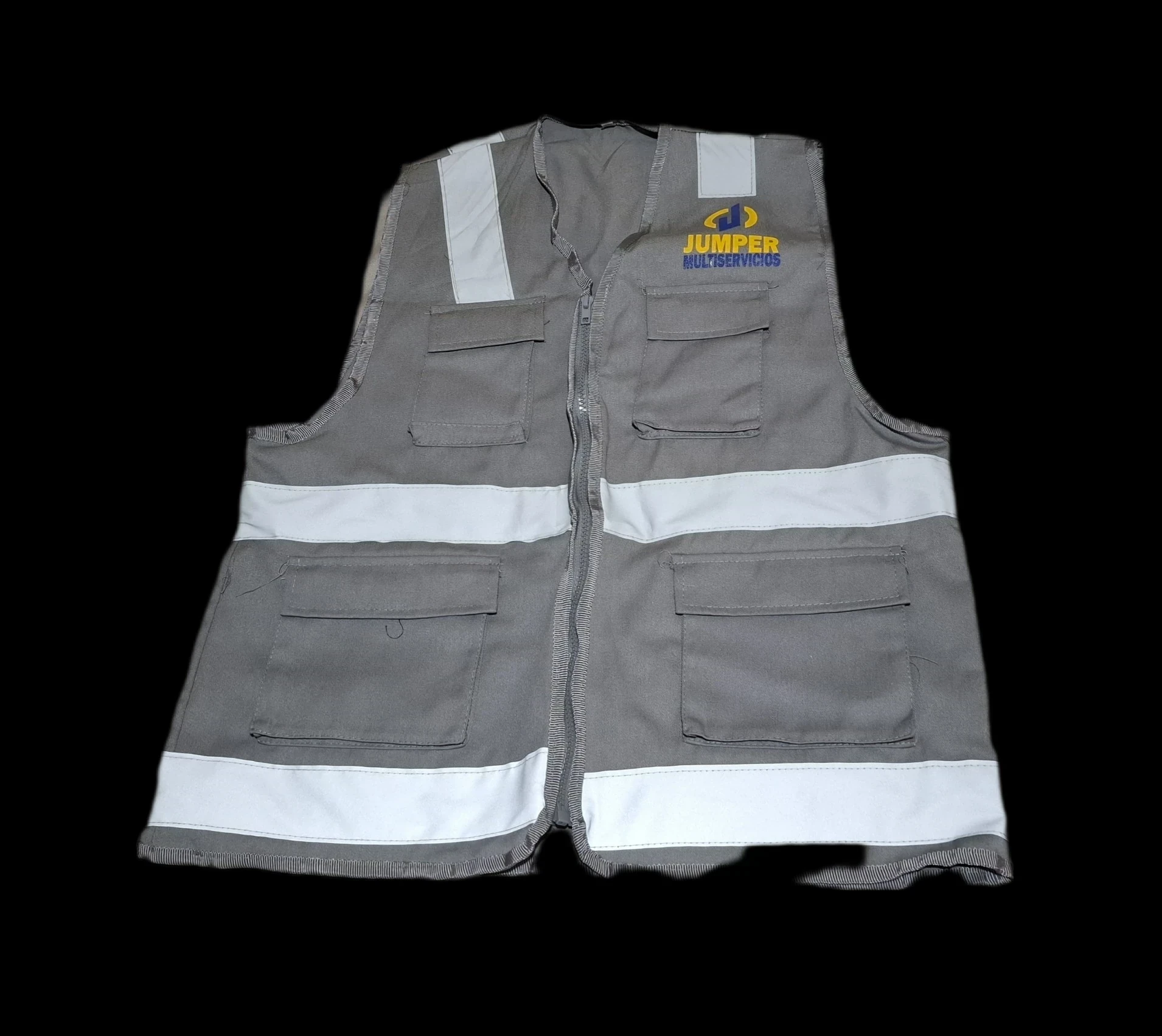 CHALECO REFLECTIVO CON LOGO GRIS - NARANJA 2