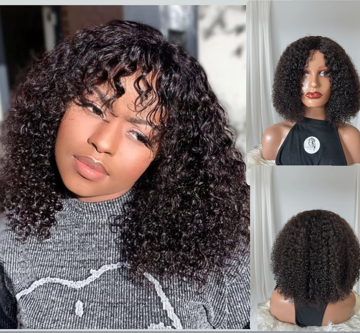 Peluca kinky afro de cabello humano 14” 