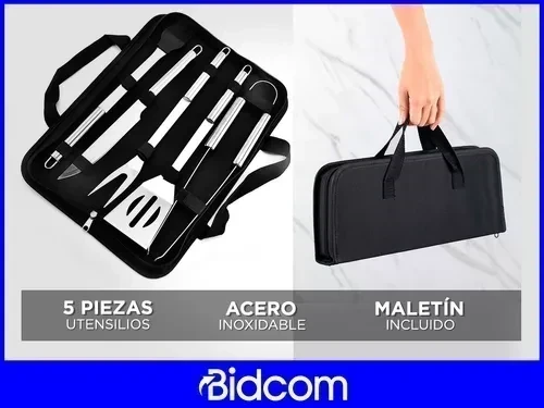 SET 5 PIEZAS PARA ASADOR PREMIUM ACERO INOXIDABLE  2