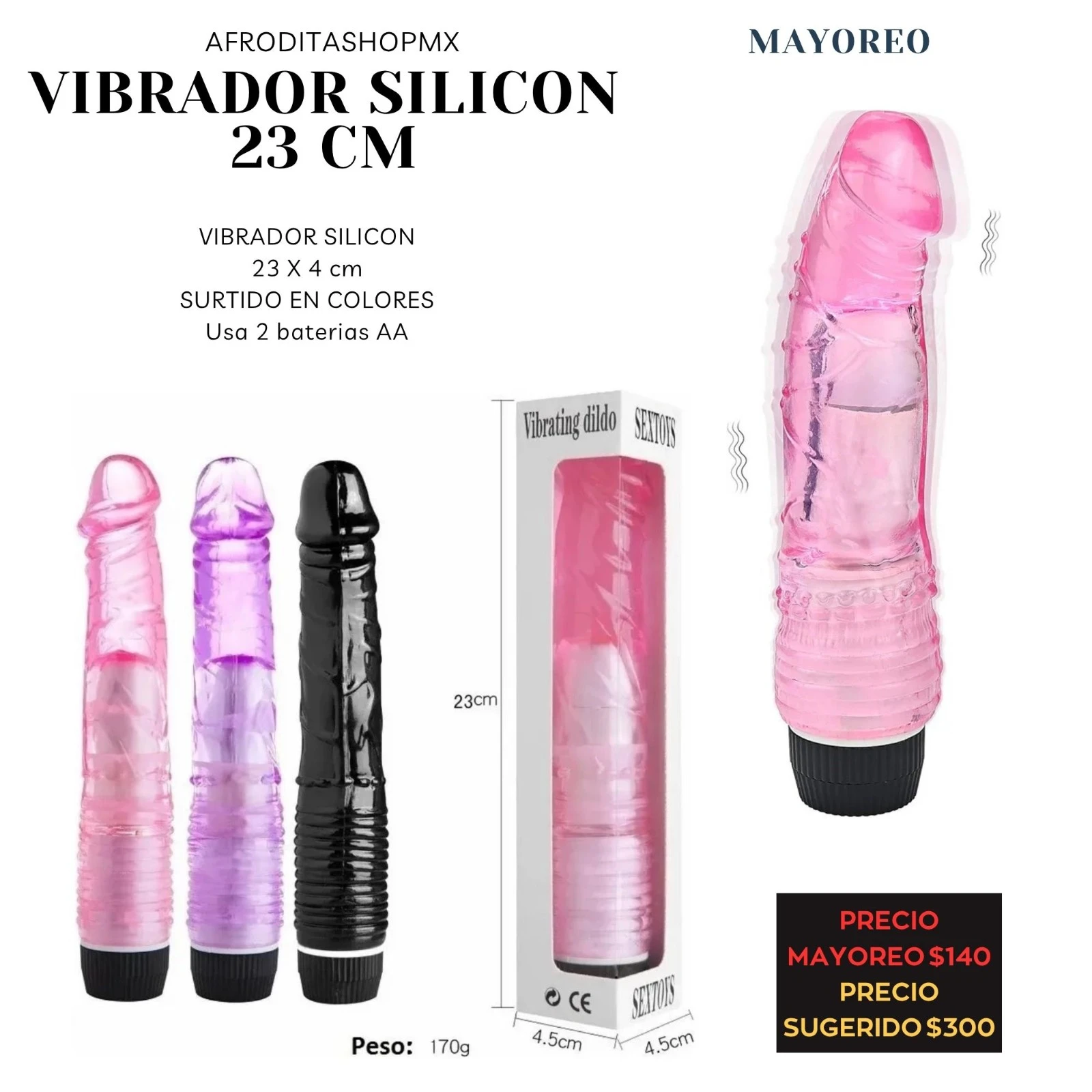 Vibrador Silicon 23 cm
