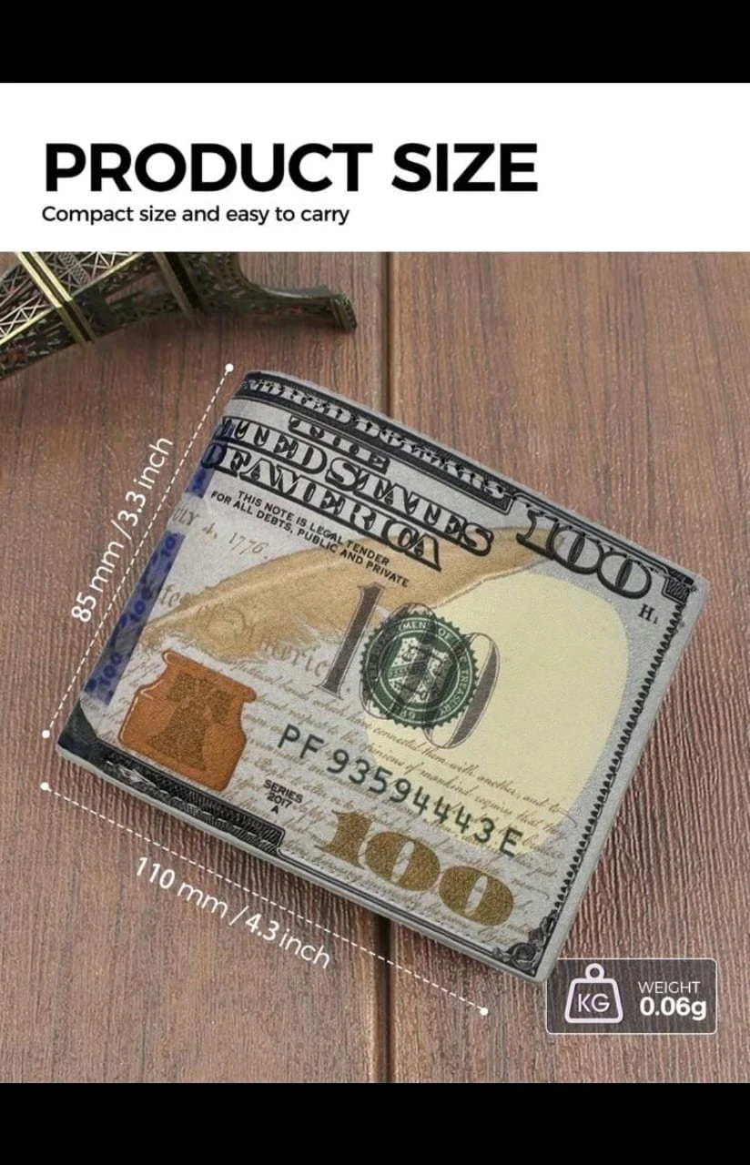 Billetera de caballero con diseño de Dolar americano 4