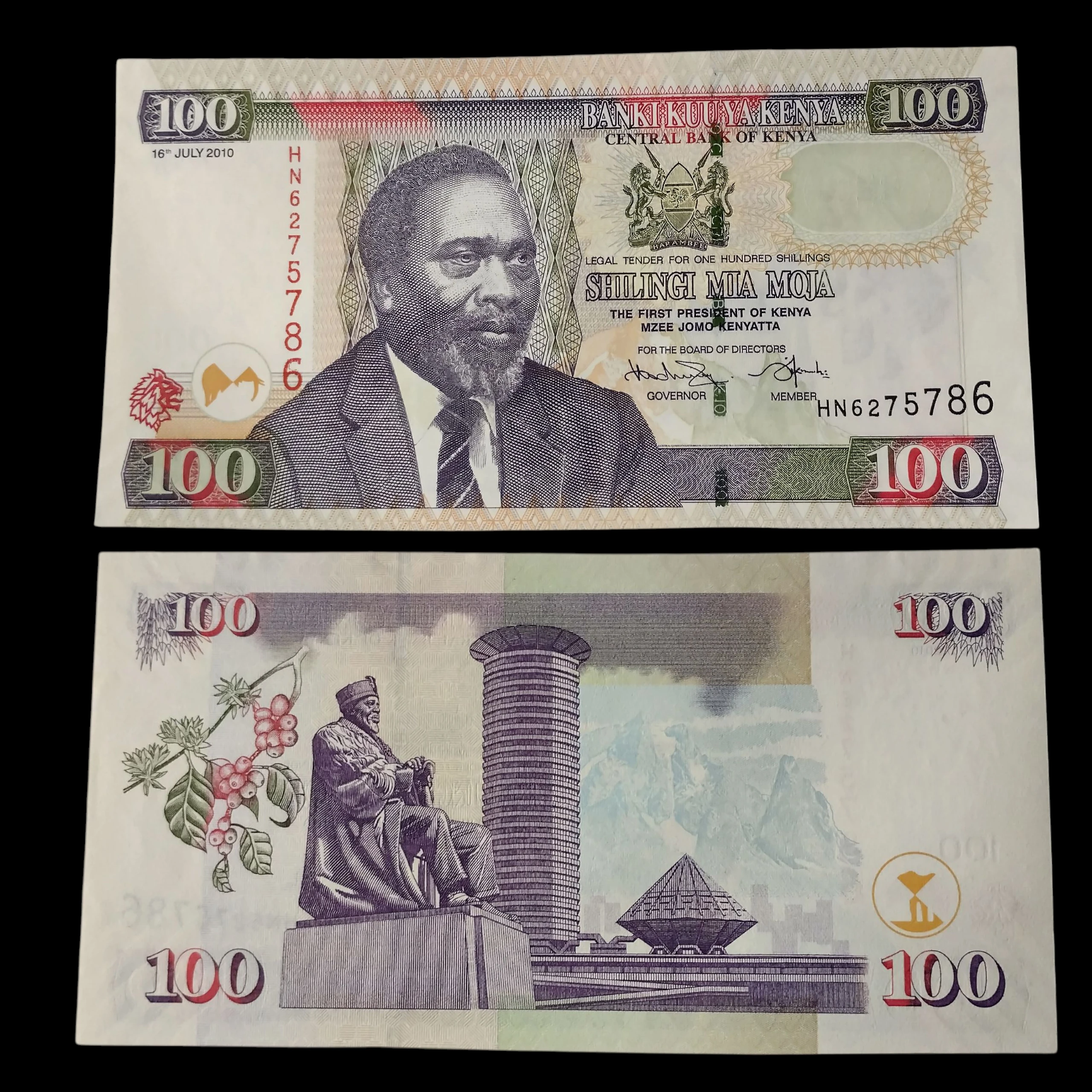 • Kenia 100 shillings UNC