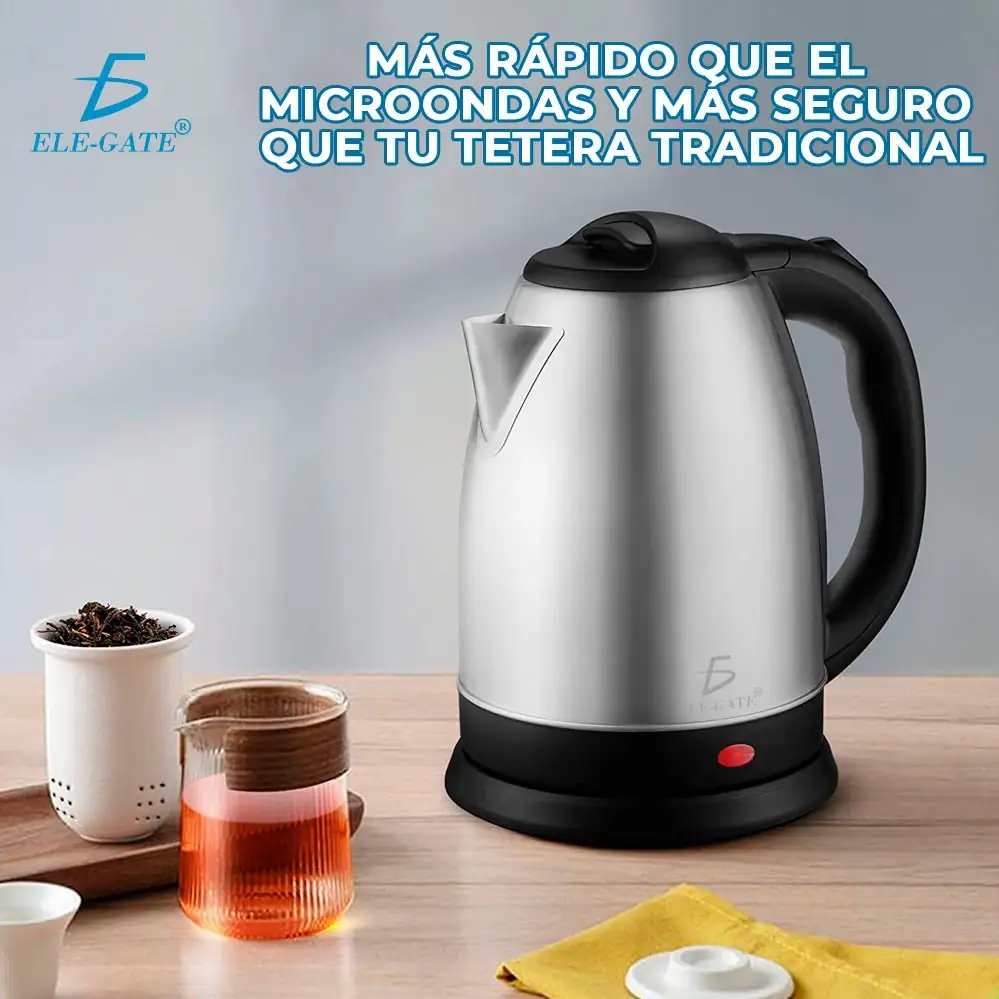 Jarra tetera cafetera eléctrica 2 litros, acero inoxidable portátil 