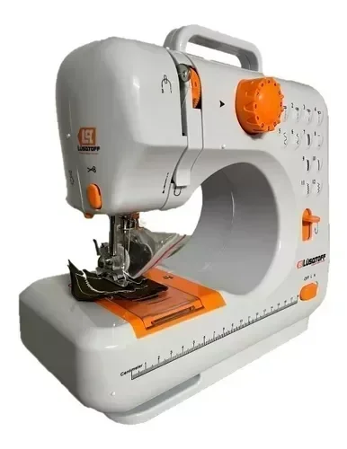 Máquina De Coser Recta Lusqtoff Mcs12l-8 Blanca Y Naranja 2
